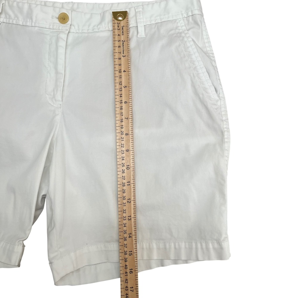Talbots Girlfriend Chino Short Women Size 10 White Excellent Casual Mid Rise - Picture 6 of 7